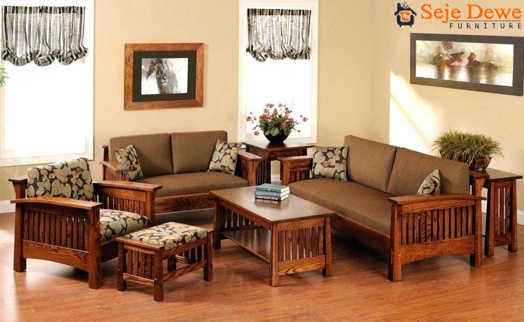 Seje Dewe Furniture Wood Living Room, Modern Wooden Sofa Furniture Set Design For Small Living Room